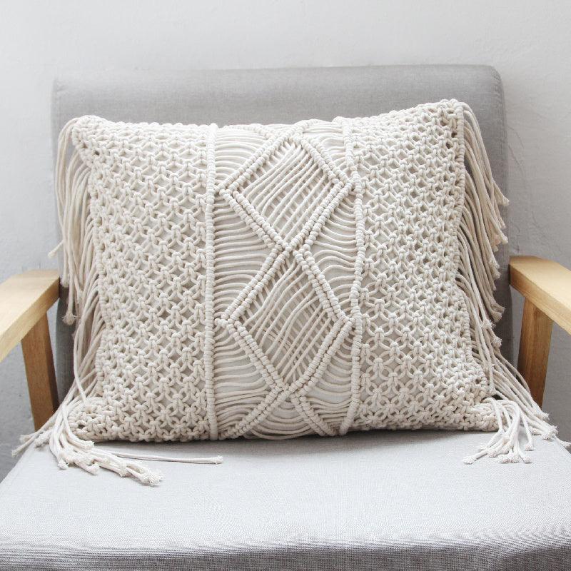 Cotton Rope Hand-woven Tassel Pillow Model Room Hotel Pillow Bohemian Pillow Tapestry - Pacisia