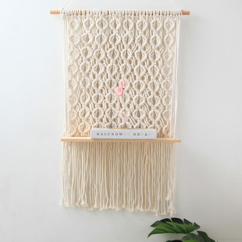 Cotton Rope Tapestry Rack Hand-Woven Bohemian Wall Rack Cotton Rope Tapestr - Pacisia