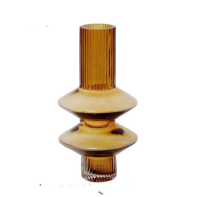 Craft New Chinese Style Home Amber Glass Vase - Pacisia