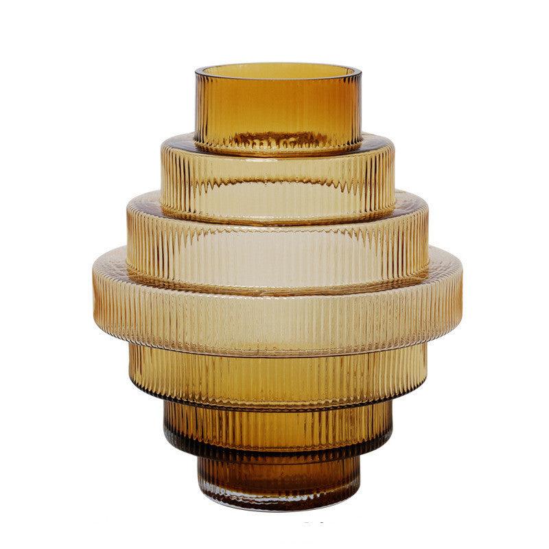 Craft New Chinese Style Home Amber Glass Vase - Pacisia
