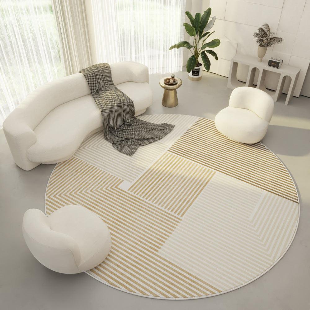 Cream Modern Simple Round Carpet - Pacisia
