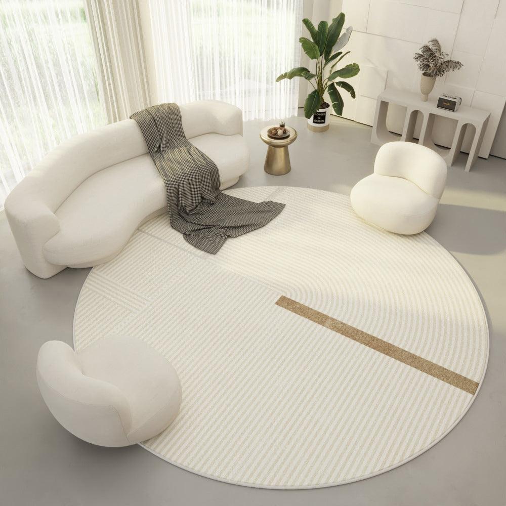 Cream Modern Simple Round Carpet - Pacisia