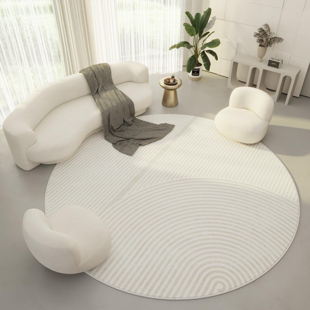 Cream Modern Simple Round Carpet - Pacisia