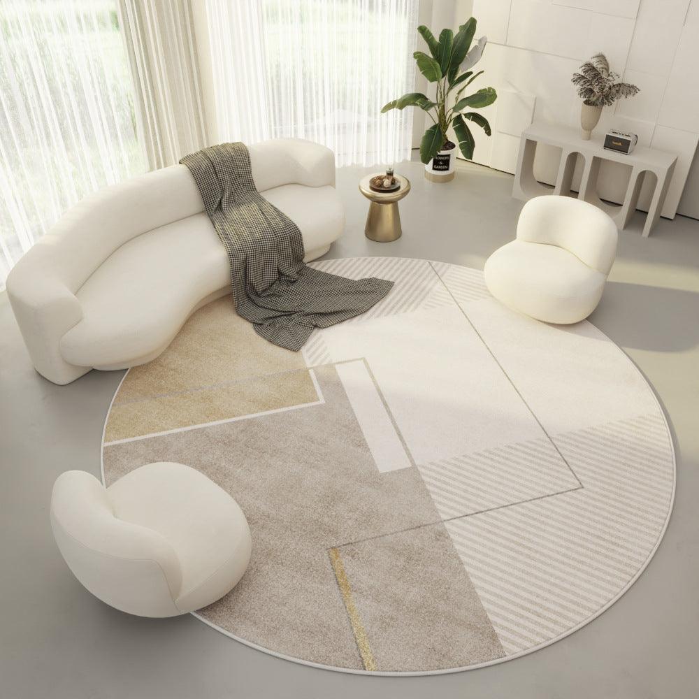 Cream Modern Simple Round Carpet - Pacisia