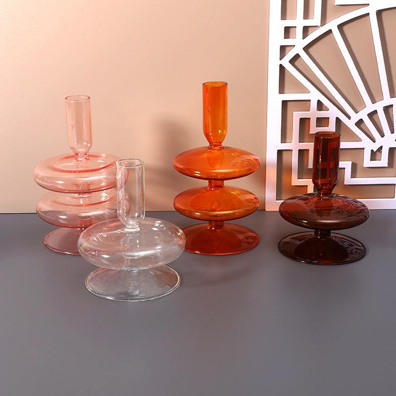 Creative Candle Holder Glass Vase Crafts - Pacisia
