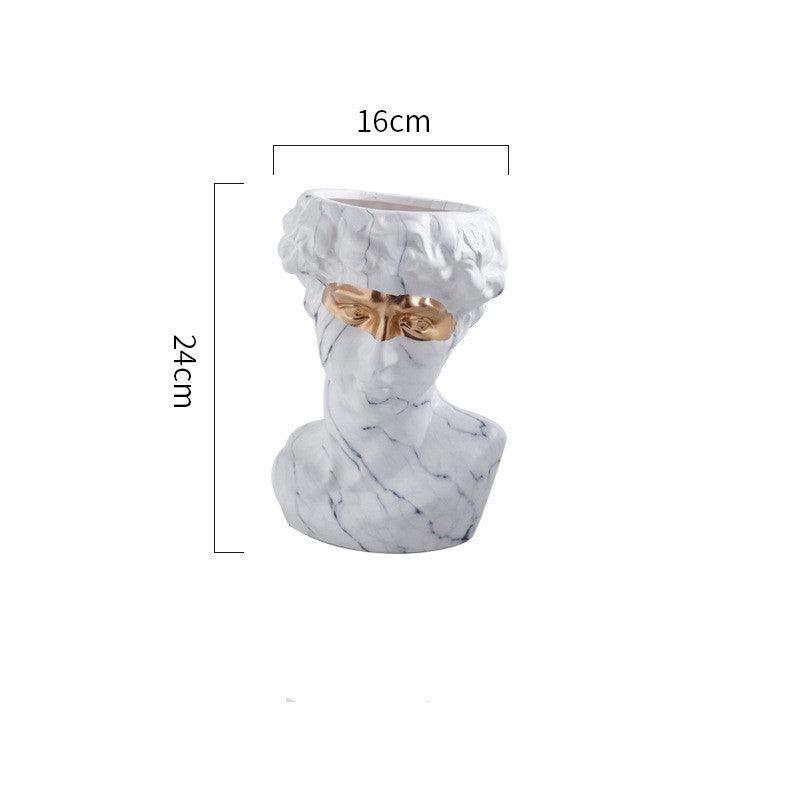Creative ceramic succulent human head vase - Pacisia