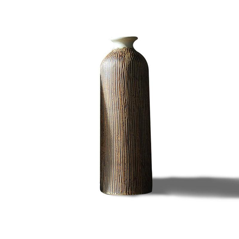 Creative Chinese Style Vase Three-piece Set Simple And Fashionable Wood Grain - Pacisia