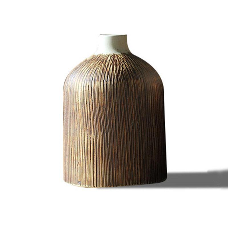 Creative Chinese Style Vase Three-piece Set Simple And Fashionable Wood Grain - Pacisia