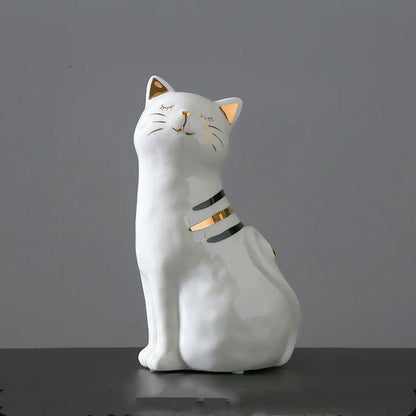 Creative Cute Cat Ceramic Vase Decoration for Living Room - Pacisia