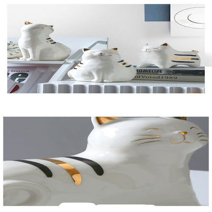 Creative Cute Cat Ceramic Vase Decoration for Living Room - Pacisia