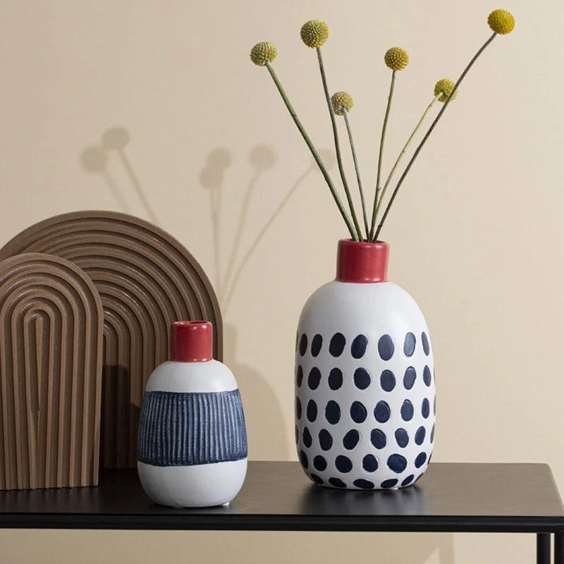 Creative Flower Arrangement Ceramic Vase Living Room Decoration Ornaments - Pacisia