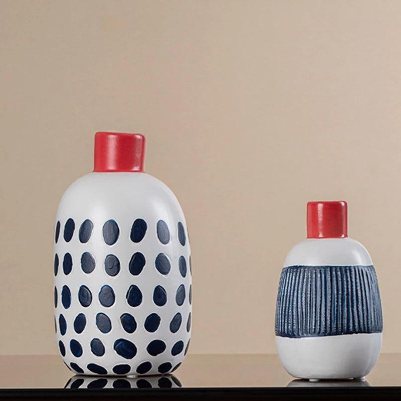 Creative Flower Arrangement Ceramic Vase Living Room Decoration Ornaments - Pacisia