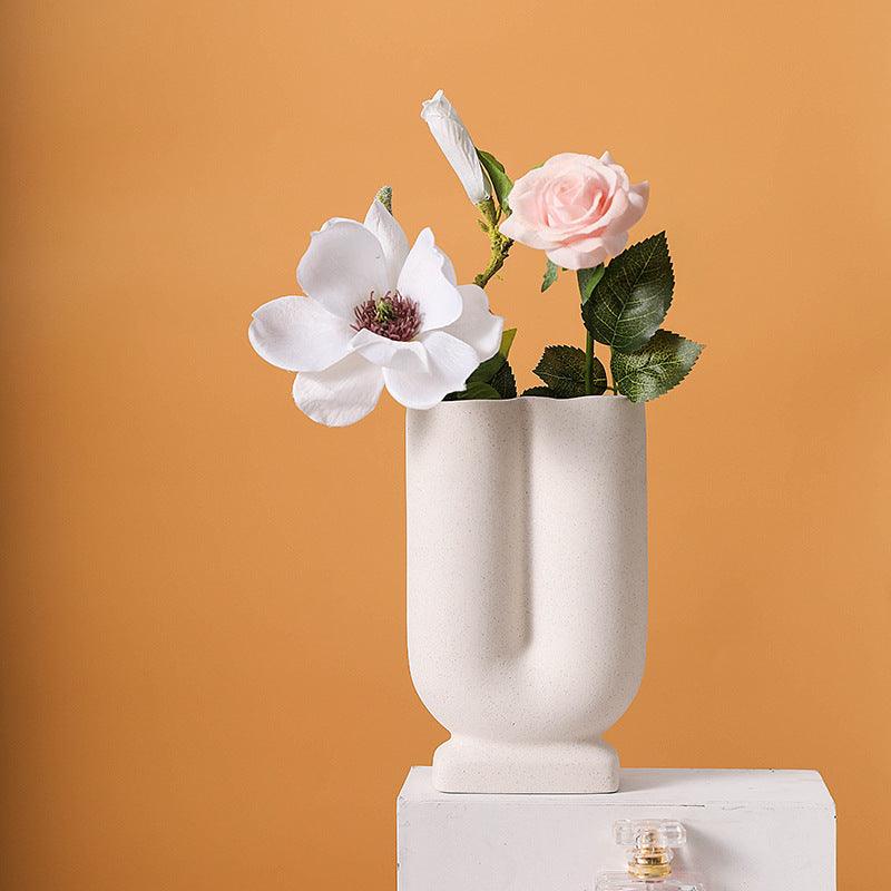 Creative Frosted Ceramic Vase With Metal Spots - Pacisia