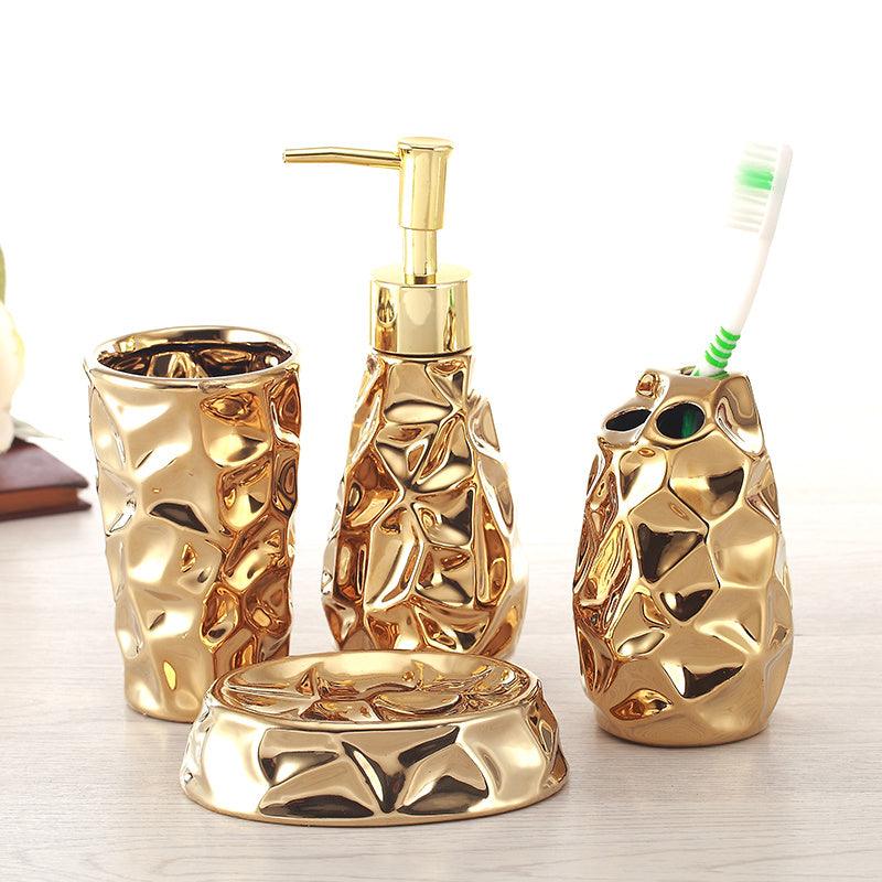Creative Golden Ceramic Bathroom Toilet Set - Pacisia