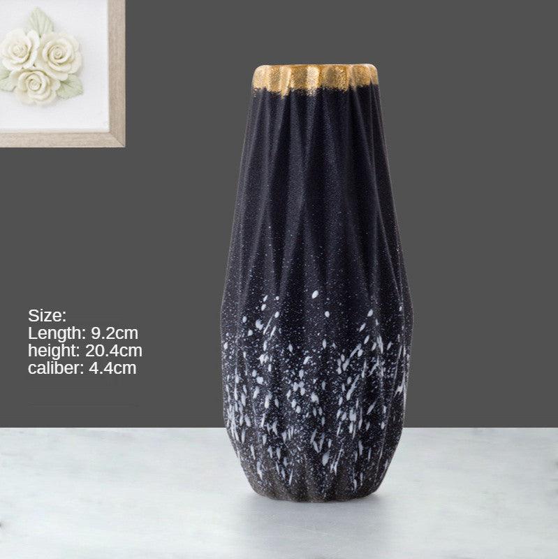 Creative Hydroponic Container Dry Flower Frosted Ceramic Vase Living Room Decoration - Pacisia