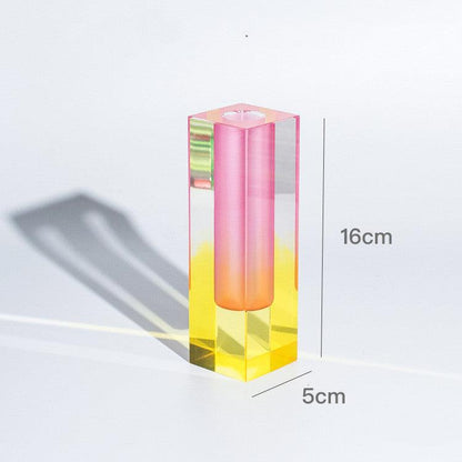 Creative Minimalist Ins Acrylic Square Column Vase Craft Gift - Pacisia