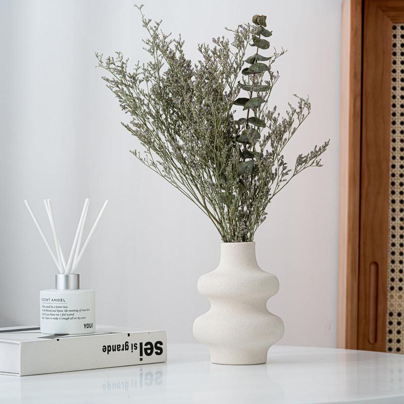Creative New Unglazed Vase Frosted Particle Ceramic Ornament - Pacisia