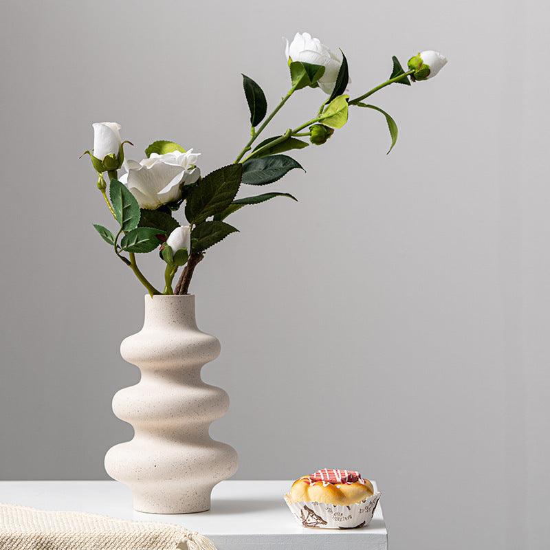 Creative New Unglazed Vase Frosted Particle Ceramic Ornament - Pacisia