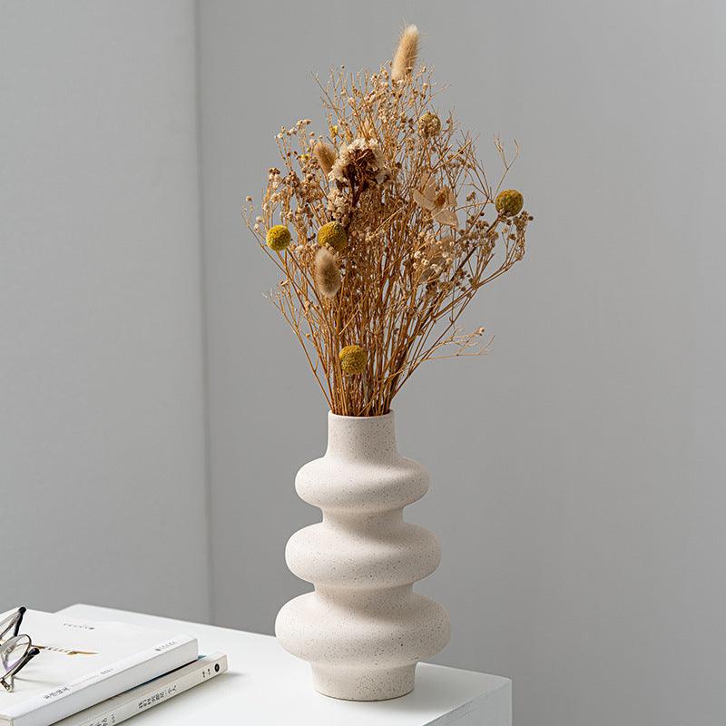 Creative New Unglazed Vase Frosted Particle Ceramic Ornament - Pacisia