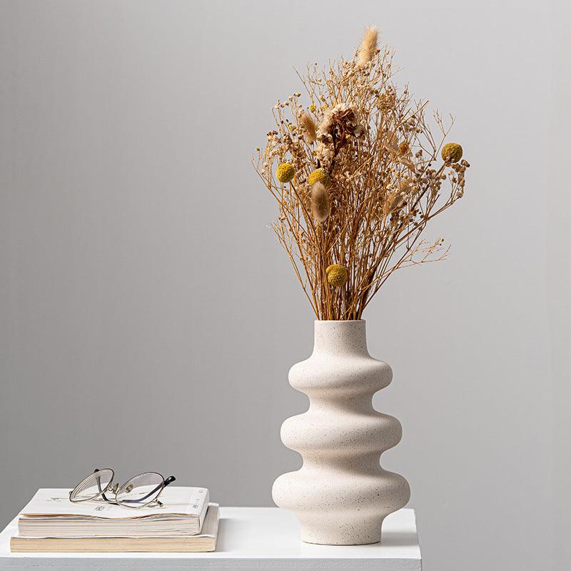 Creative New Unglazed Vase Frosted Particle Ceramic Ornament - Pacisia