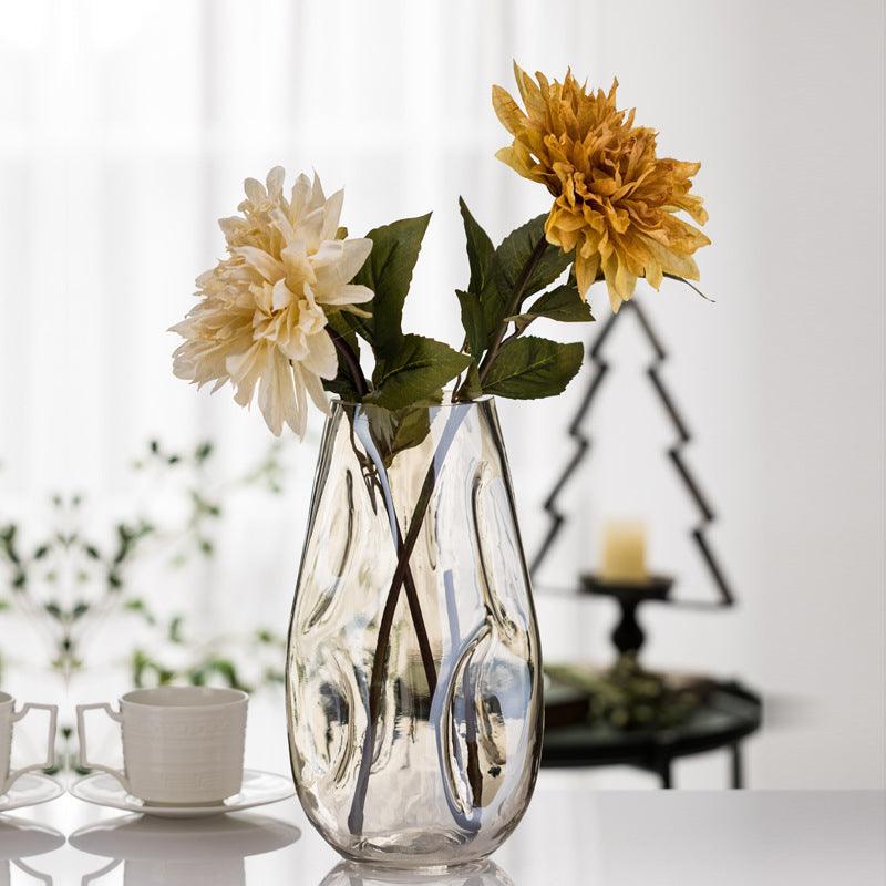 Creative Simple Irregular Glazed Glass Vase - Pacisia