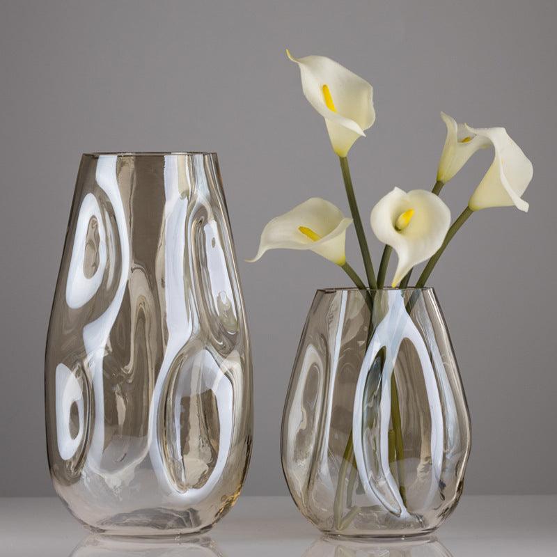 Creative Simple Irregular Glazed Glass Vase - Pacisia