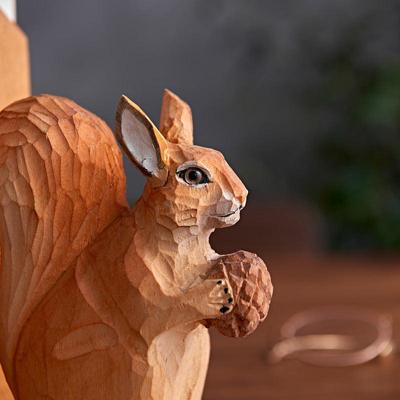 Creative Solid Wood Bookend Squirrel Book Stand - Pacisia