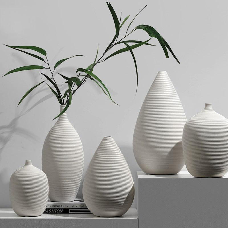 Creative White Ceramic Dried Flower Vase Decoration - Pacisia