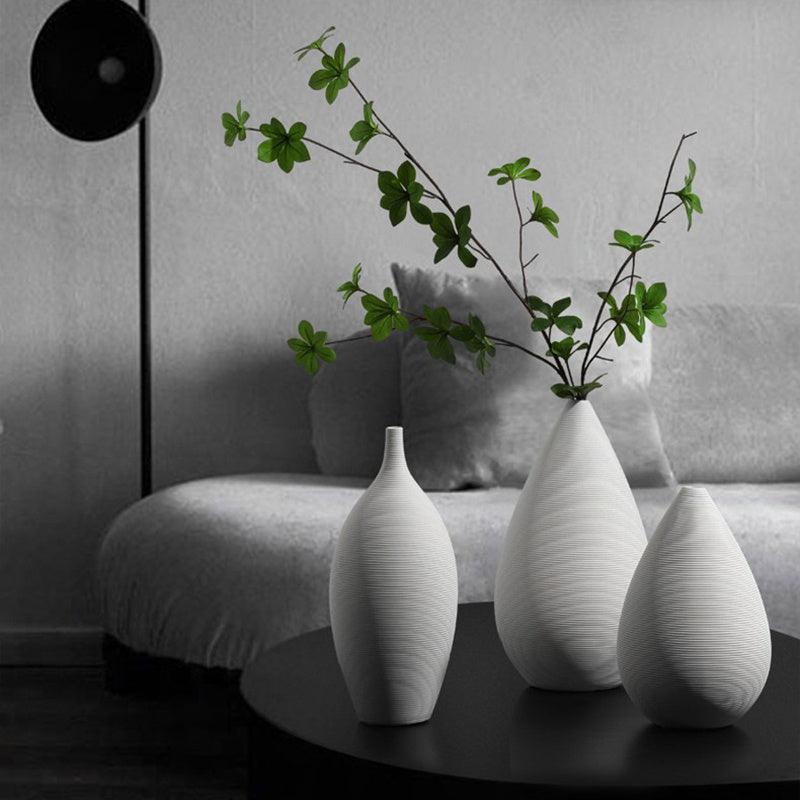 Creative White Ceramic Dried Flower Vase Decoration - Pacisia