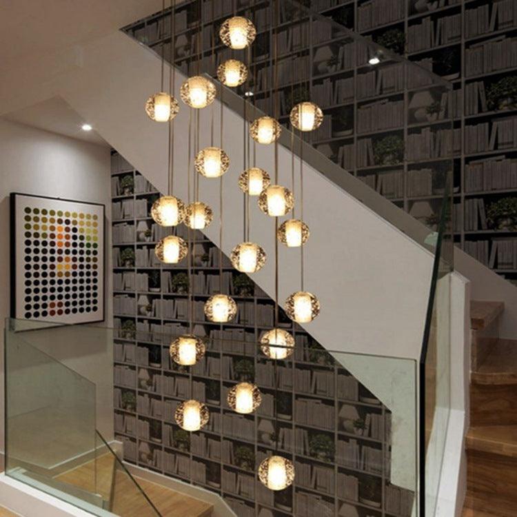 Crystal Staircase Chandelier Modern Minimalist Duplex Staircase - Pacisia