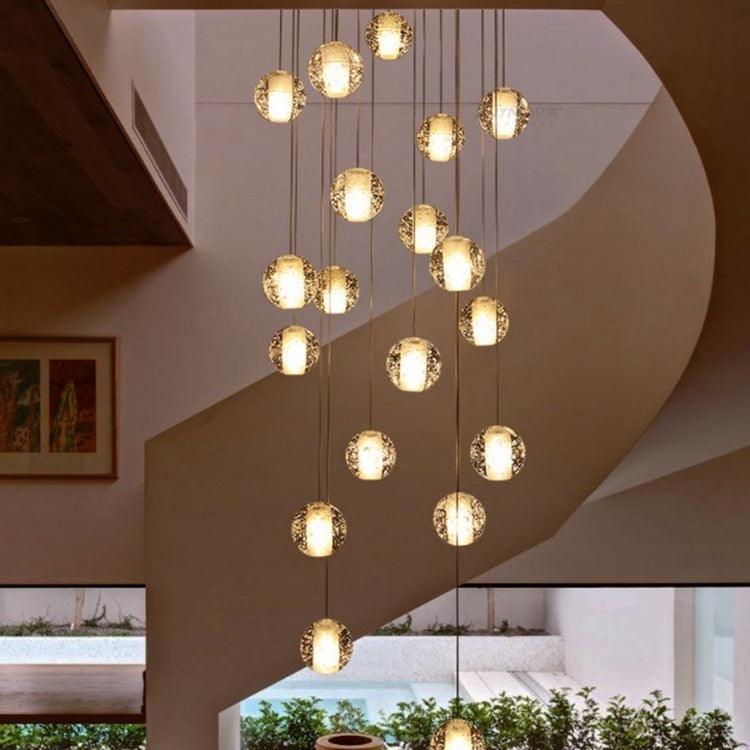 Crystal Staircase Chandelier Modern Minimalist Duplex Staircase - Pacisia