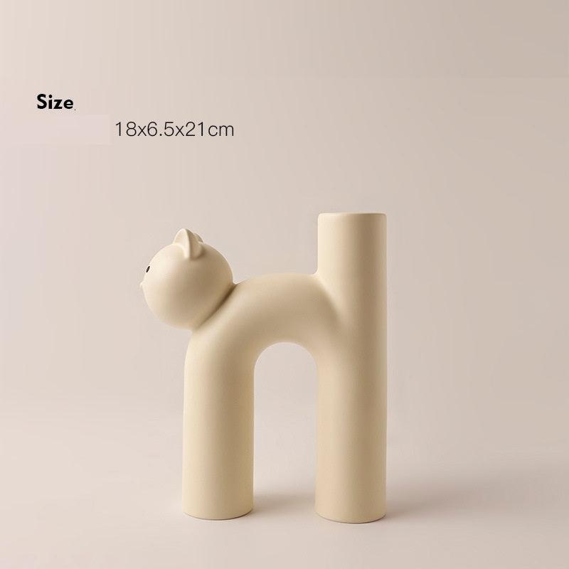 Cute Tube Cat Vase Living Room Home Desktop Decoration Home Decor - Pacisia