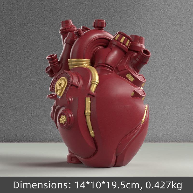 Cyber Punk Simulation Heart Vase Ornament Creative Technology Halloween Home Decor - Pacisia