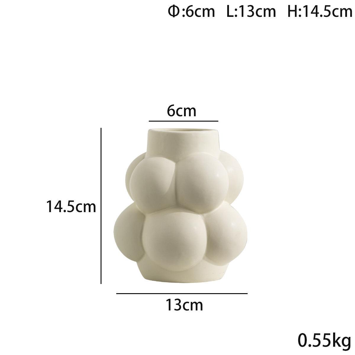 Simple Modern Bubble Ball Ceramic Vase Special-shaped Flower Container High-grade Indoor Soft Decoration - Pacisia