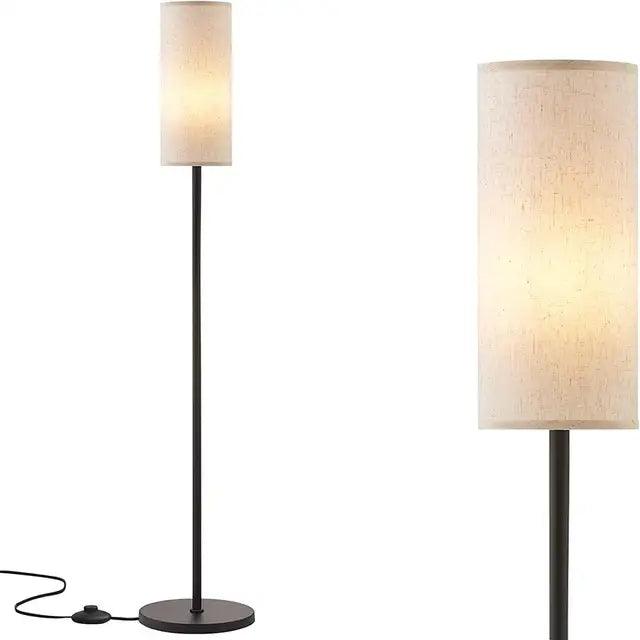 LED Floor Lamp With E27 Light Bulb Linen Lampshade For Decoration Bedroom Living Room Office Indoor Lighting Standing Light - Pacisia