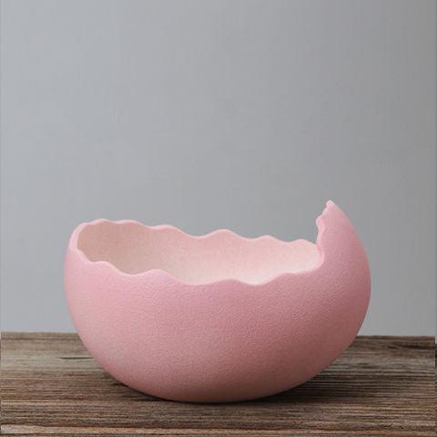Eggshell Living Room Ceramic Hydroponic Vase Pot Desktop Flower Small And Simple Indoor Green Dill - Pacisia
