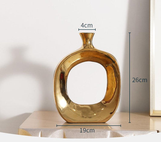 Electroplated Silver Ceramic Vase Desktop Decoration - Pacisia