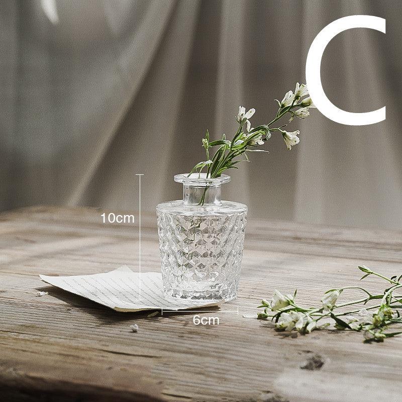 Embossed Transparent Glass Vase Flower Arrangement Decoration - Pacisia