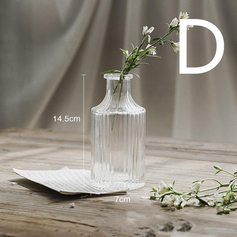Embossed Transparent Glass Vase Flower Arrangement Decoration - Pacisia