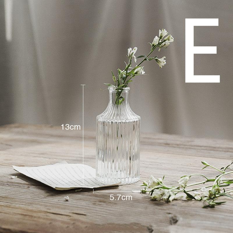 Embossed Transparent Glass Vase Flower Arrangement Decoration - Pacisia