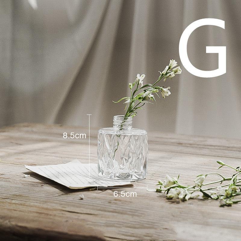 Embossed Transparent Glass Vase Flower Arrangement Decoration - Pacisia