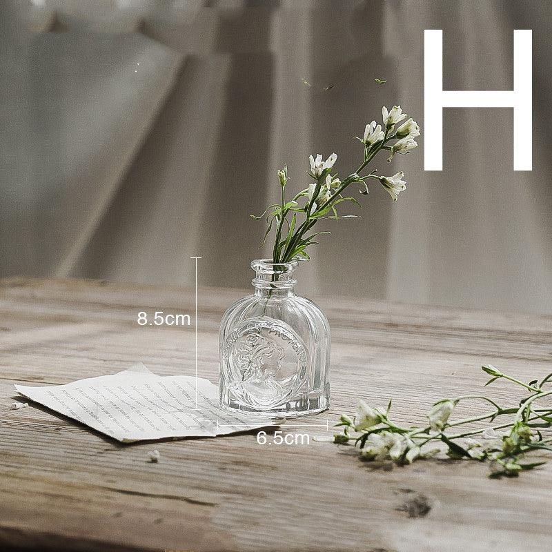 Embossed Transparent Glass Vase Flower Arrangement Decoration - Pacisia