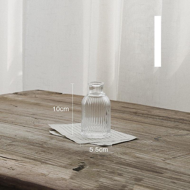 Embossed Transparent Glass Vase Flower Arrangement Decoration - Pacisia