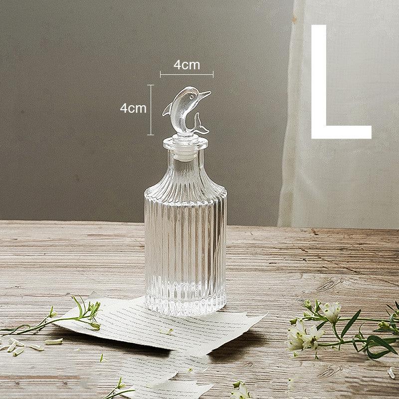Embossed Transparent Glass Vase Flower Arrangement Decoration - Pacisia