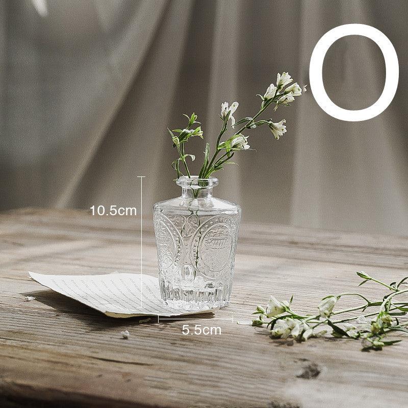 Embossed Transparent Glass Vase Flower Arrangement Decoration - Pacisia