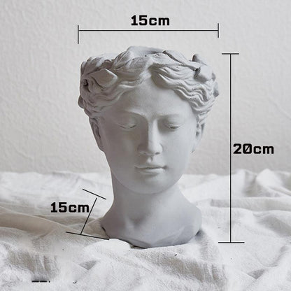 European Style Art Vase Cement Head Flower Pot - Pacisia