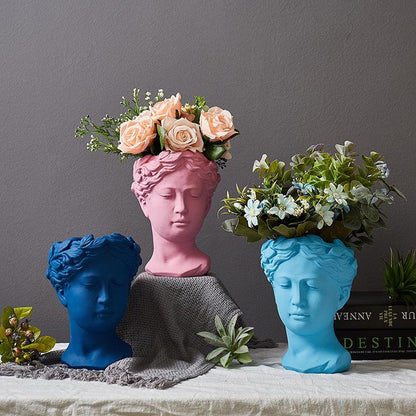 European Style Art Vase Cement Head Flower Pot - Pacisia