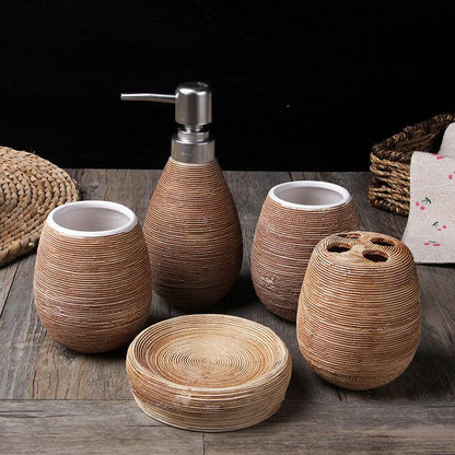 European Style Ceramic Bathroom Five-piece Set - Pacisia