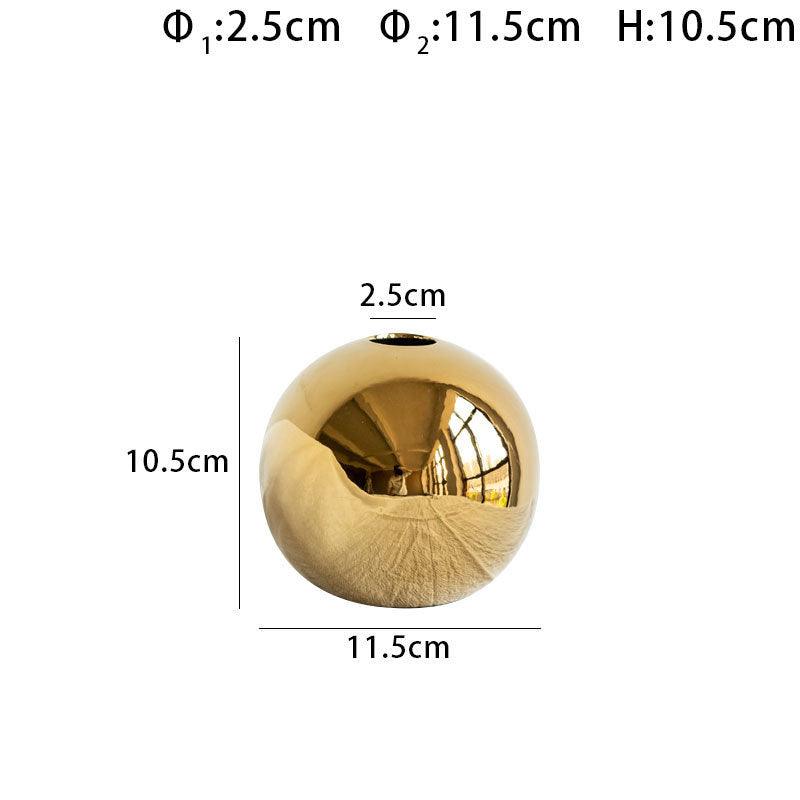 European Style Golden Electroplated Ceramic Vase Round - Pacisia