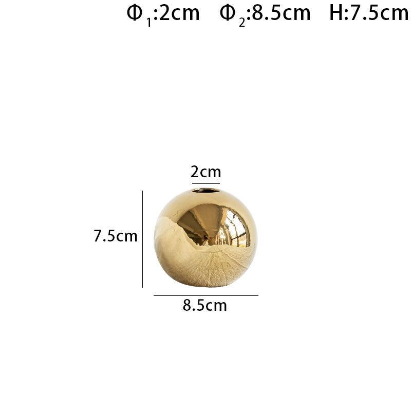 European Style Golden Electroplated Ceramic Vase Round - Pacisia